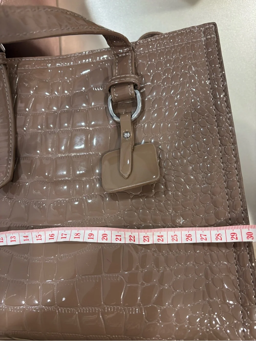 Roberto Structured Tote Bag – Taupe – Excellent Condition